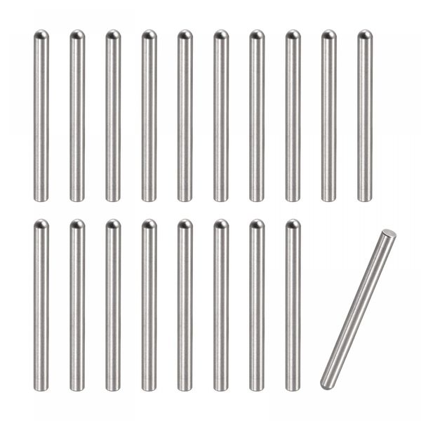 sourcing map 2.5x30mm Dowel Pins, 50pcs 304 Stainless Steel Round Head Flat Chamfered End Dowel Pin Bunk Bed Pins Shelf Pegs Support Shelves Fasten Elements