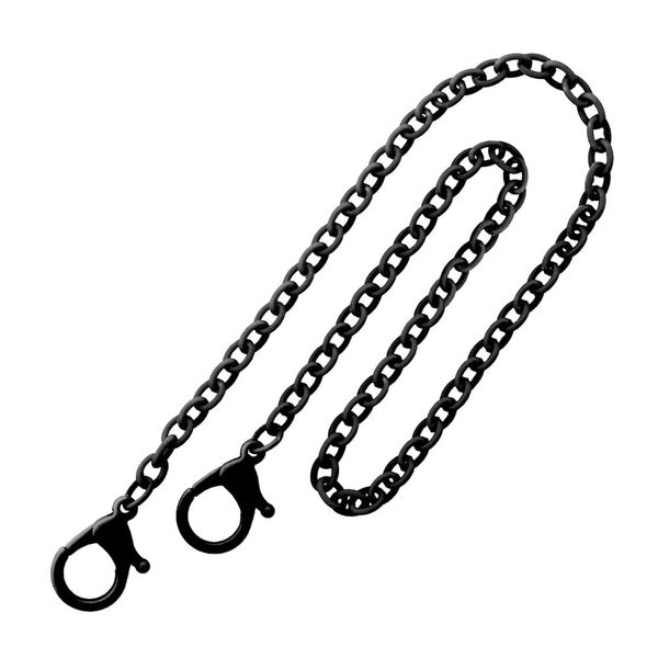 1 Pcs Plastic Chain Accessory Chain, Plastic Chain, Chain Ring, Back Chain, Mask Holder with Lobster Claw Clasp (Black)