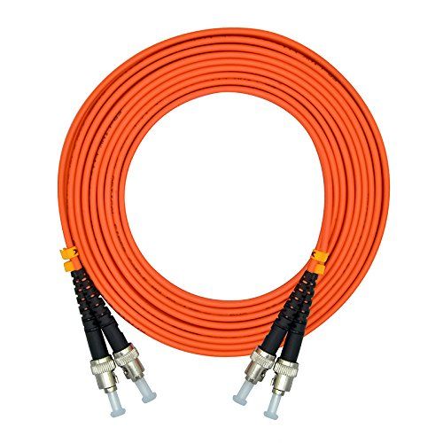 Jeirdus 10 Meters 33ft ST to ST Duplex 62.5/125 OM1 Multimode Fiber Optic Cable Jumper Optical Patch Cord