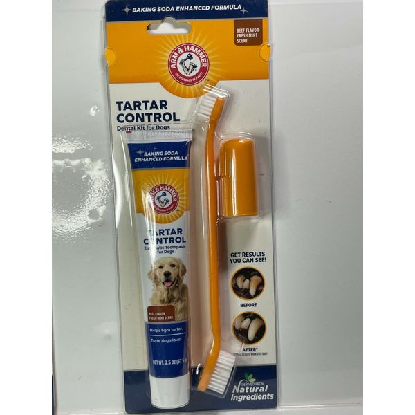 Arm & Hammer Tartar Control Dental Kit for Dogs Beef Flavor Fresh Mint Scent