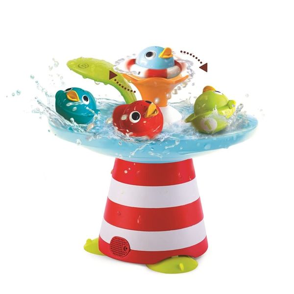 Yookidoo Duck Race Baby Bath Toy - Water Fountain and Four Racing Magical Ducks for Bathtime Sensory Development - Bath Time Fun 6 Months and Up