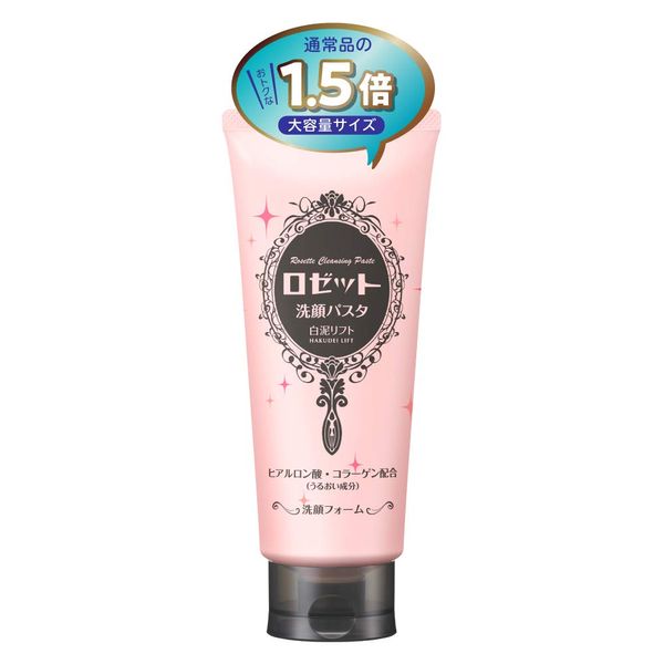 Rosette Face Wash Pasta, White Mud Lift, 6.3 oz (180 g), Large Capacity, 1.5 Times More Than Normal Size, Face Washing Foam, Drying, Moisturizing, 6.3 oz (180 g) (x 1)