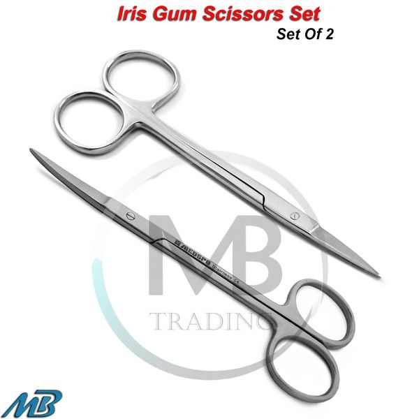 Operating Iris Scissors Curved & Straight Tissue Medical Suture Remover Shears