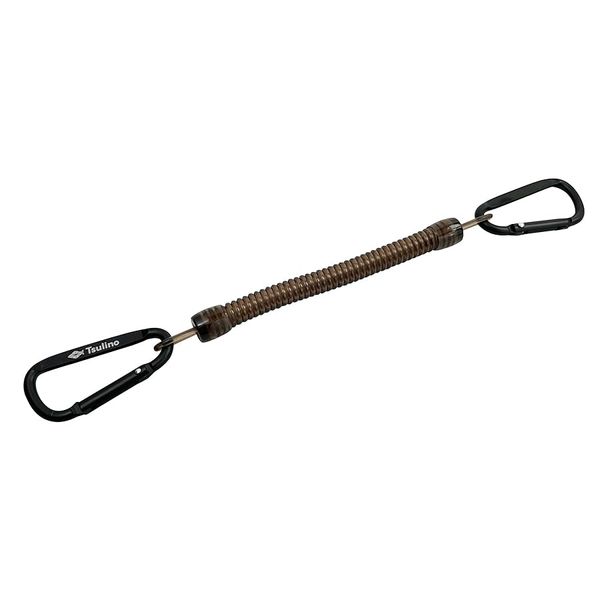 W Carabiner Spring Cord Black x Brown