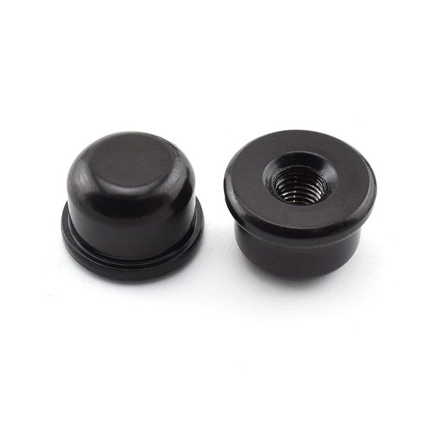 MARRTEUM 1/2 Inch Tall Lamp Finial Tapped 1/4-27 Knob Lamp Accessories for Lamp Shade Holder Harp Tops, Black, 2PCS