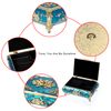 SUMNACON Metal Music Box Musical Jewelry Box Keepsake Box Case, Vintage Music Box Organizer Rose Embossed Musical Box for Christmas, Birthday, Valentines Day (Tune:You Are My Sunshine, Blue Gold)