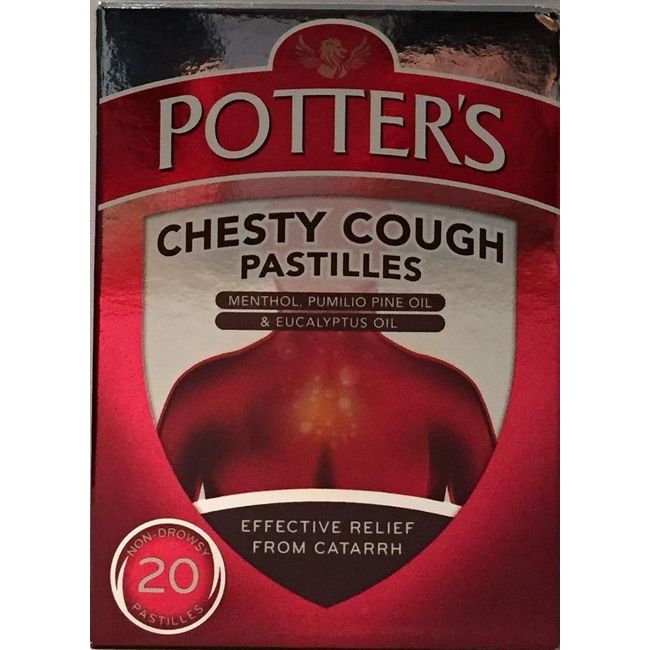 THREE PACKS of Potters Chesty Cough Pastilles 20 Non Drowsy Pastilles