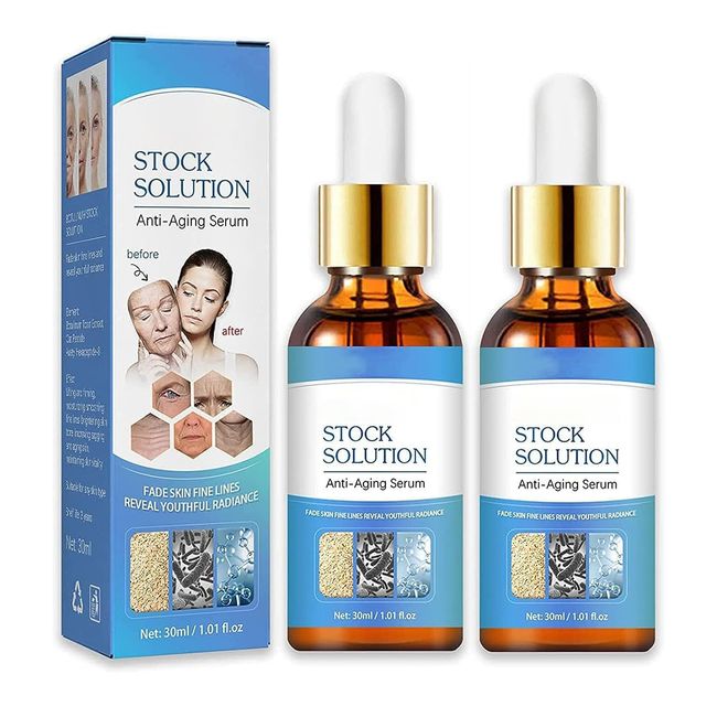 2Pcs Botox Stock Solution Facial Serum, jennifer aniston anti aging serum For Face, Instant Face Tightening Botox, Reduce Fine Lines, Wrinkles, Hydrate & Plump Skin.