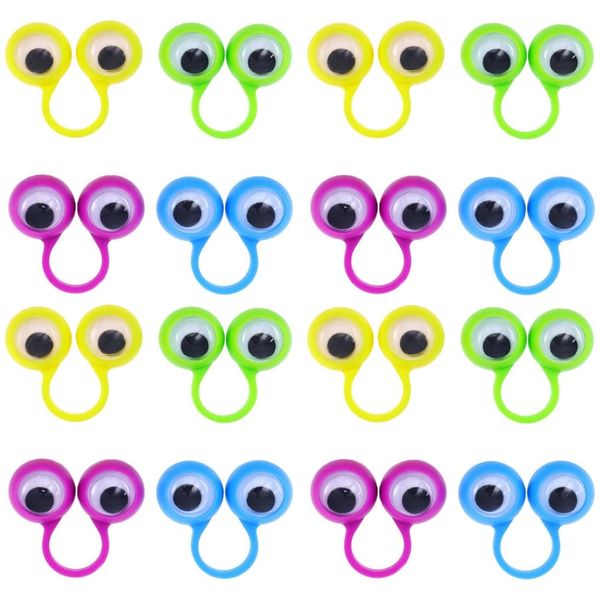 Calsgkspray 12Pcs Eye Finger Puppet,Eye On Rings Finger Puppets,Wiggly Googly Eyeball Ring,Fun Show Prize Fillers,Birthday Easter Party Favor,Puppet Eyes,Eye Rings,Puppets and Puppet Theaters