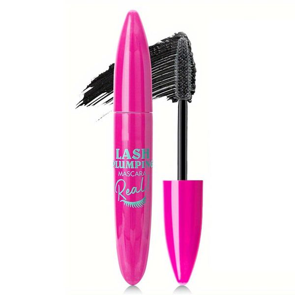 Silk Fiber Mascara, Wimperntusche Wasserfest Schwarz, Wimperntusche Lange Wimpern Schnelles Trocknen, Wimperntusche Langlebig & Wischfest, Non-clump Black Mascara, False Lash Effect, Augen Make-Up