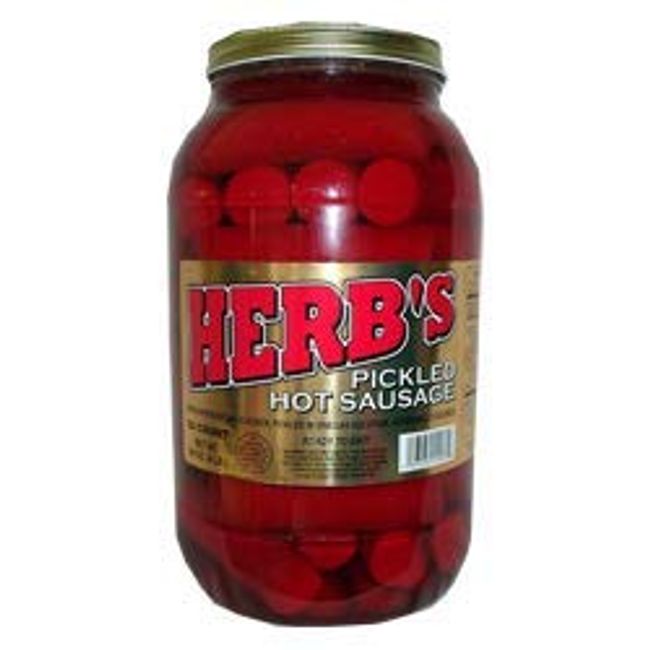 Herb's Pickled Hot Sausage 64 oz (26 count) 4 lb