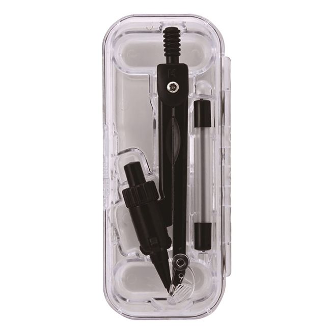 Kutsuwa CP229 Compass with Sharpener, Black