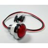 Pair 1-1/4" Dual Function Red LED Marker Light Mini Moon Chrome Bezel