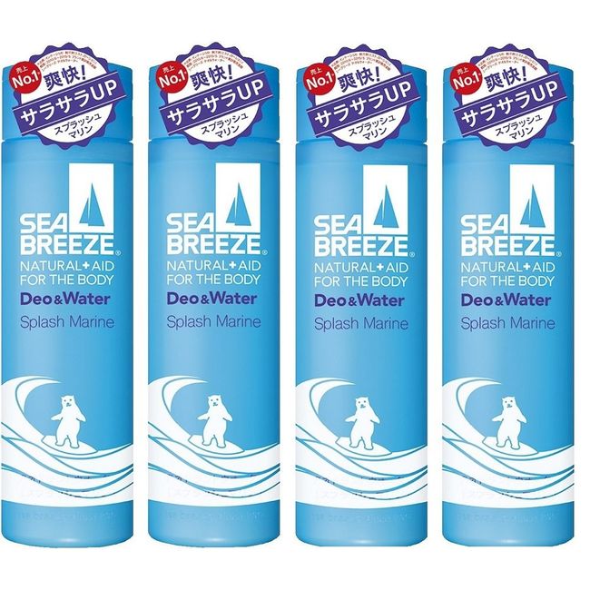 Shiseido Sea Breeze Deo & Water Splash Marine Scent, 5.3 fl oz (160 ml) (Quasi Drug) x 4 Packs