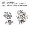 sourcing map 12mm Head Dia. Round Knobs Pull Handle, 10pcs Zinc Alloy for Drawer Pulls Gift Box Cabinet Door Knobs with Screws, Silver Tone