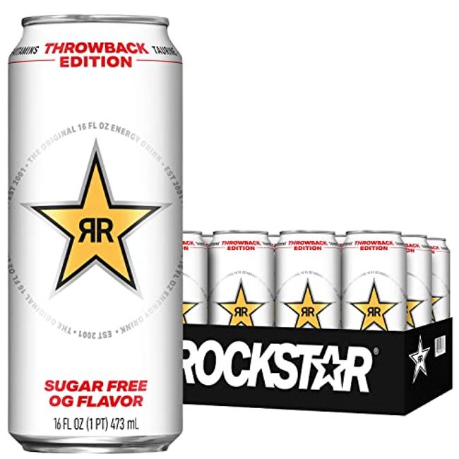 Rockstar Energy Drink, Sugar Free, 16 Fl Oz (Pack of 4)