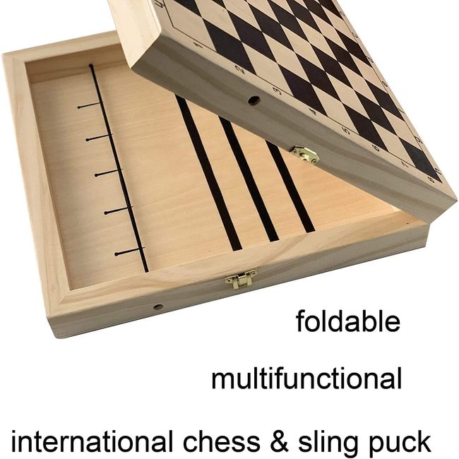  Sling Puck Game, Chess Game Set, Fast Sling Puck Game with  Chess Game, 2 in 1 Board Game Set, Large Size 22.7 in x 12.5 in, Wooden  Hockey Table Game : Toys & Games