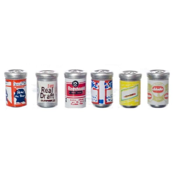 Dolls House Miniature Pub Accessory 6 Beer Ale Cans 356