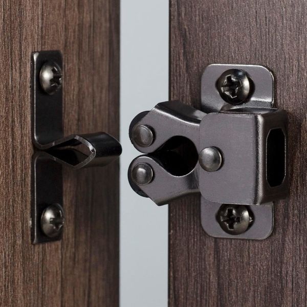 4 PCS Cabinet Latch Double Roller Catch Hardware for Cupboard Closet Kitchen and