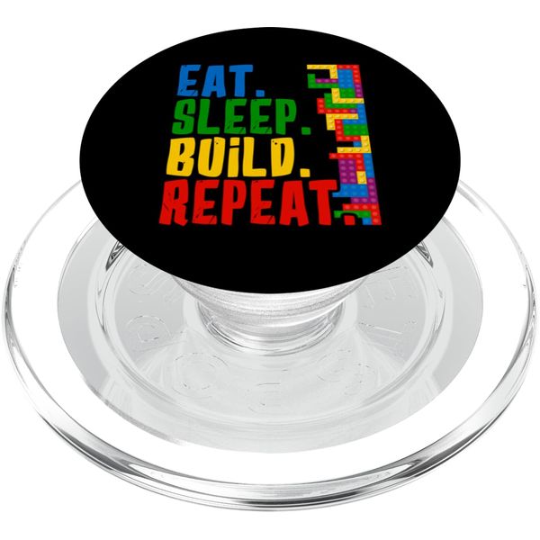 Block Builder Eat Sleep Repeat Toy Blocks Block Building PopSockets PopGrip for MagSafe