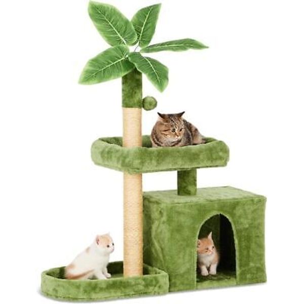 31.5" Cat Tree/Tower Cat Condo Cozy Plush Cat House with Hang Ball Pet House