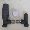 Team Controls Anthracite Grey Angled TRV Thermostatic Radiator Valve & Lockshield 15mm Pack Set Pair