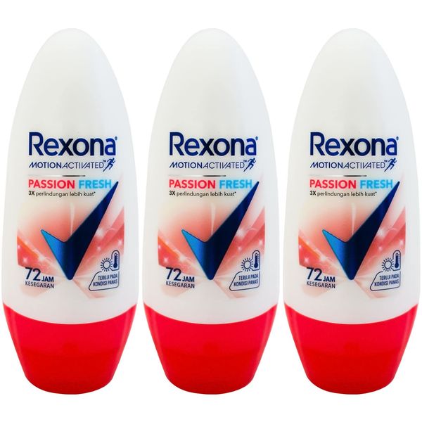 Rexona Lexona Women's Deodorant Roll On Set Passion Fresh Passion Fresh 45ml x 3 Packs