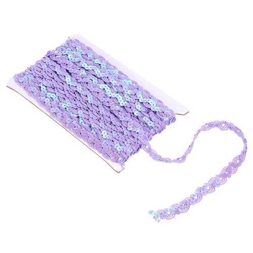 uxcell 11Yards 0.6 inch Sequin Braid Trim, Flat Sequins Paillette Ribbon for Sewing Crafts Costume Embellishments, Purple