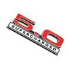 2pcs 5.0 Liter Supercharged Emblems Hood Engine 3D Badge Replacement for Universal Application Trunk (Red)