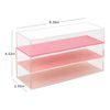 Realspace® Acrylic Stackable Organizer Trays, 4-1/2"H x 8-1/4"W x 3"D, Clear/Pink