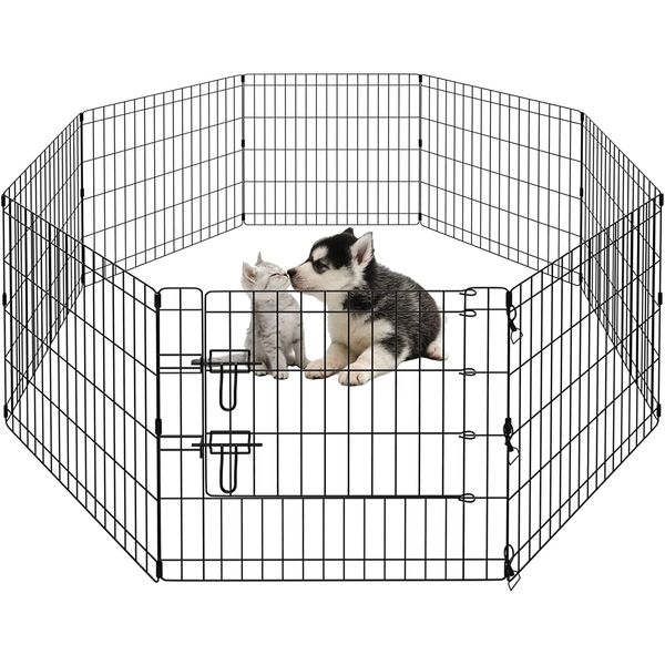 Dog Pen Pet Playpen Dog Fence Indoor Foldable Metal Wire Exercise Puppy PlayYard