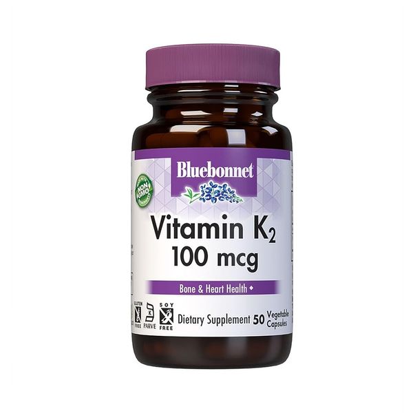 Bluebonnet Vitamin K2 Menaquinone 7 Natto Extract 100mcg 50 Capsules