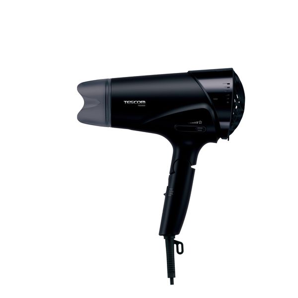 Tescom TID3500 K Hair Dryer, Protected Ion, Folding, Large Airflow, Quick Drying, Cold & Hot Air, Easy Removing Plug, Speedom Black