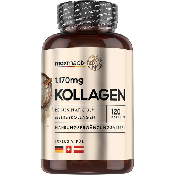 Wawa Market Maxmedix German Marine Collagen Protein 1.170mg 120 Tablets Muscle Hair Skin Nail Health Care 1 Pack