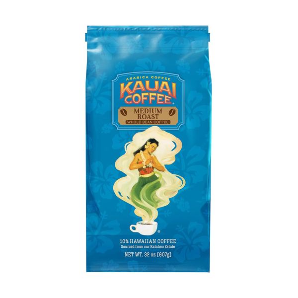 Koloa Estate Medium Roast - Whole Bean Coffee, 32 Oz. Package