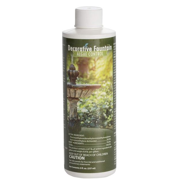 Fountain Algaecide and Clarifier - 8oz - Kills and Inhibits All Types of Algae Growth, Formulated for Small Ponds and Water Features, Treats up to 8,000 Gallons