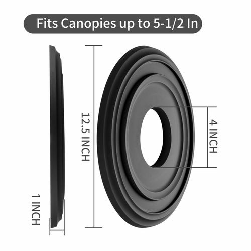 EIFHYT Matte Black PU Ceiling Medallions for Light Fixtures and Ceiling Fans, 12-1/4"OD x 4" ID x 1" P (Fits Canopies up to 7")