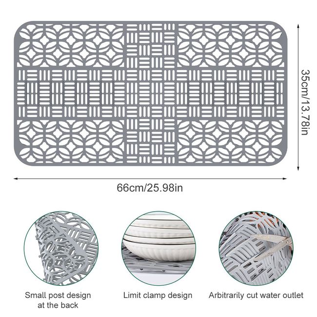 3 Style Kitchen Silicone Sink Mat Sink Drain Pad Mat Grid Fitting