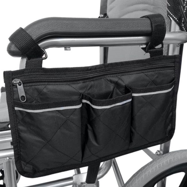 Doyeemei Wheelchair Side Storage Bag, Wheelchair Cover, Pouch, Safety, Pockets, Wheelchair Side Storage Pocket, Wheelchair Bag, Multi-functional, Lightweight Storage Bag, Convenient Goods, Durable, Small Items, Armrest, Side Bag, Walker Accessories, Easy 