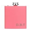 Personalised Hip Flask Custom Initials 6oz Matte Pink Stainless Steel