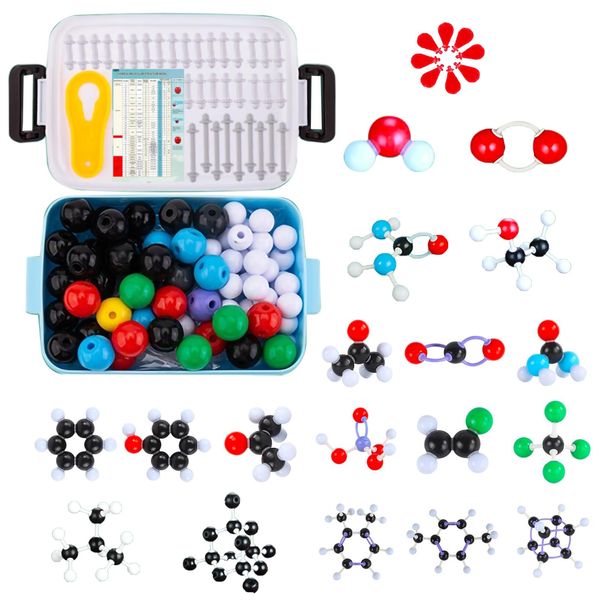 EXBEPE Organic Chemistry Molecular Model Kit 206pc Middle,High School Supplies, Educational Science Set Gift for Student to Learn Structure and Reactions