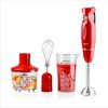 Ovente Immersion Hand Blender Set BPA-Free with 3 Premium Attachments Red HS565R