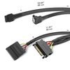KabelDirekt 30cm SATA Power Cable + 60cm SATA 3 Data Cable 6 Gbit/s 90 Angled