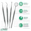 4 Pcs Dental Tartar Scraper & Remover Set Dentist Instruments for Plaque Removal