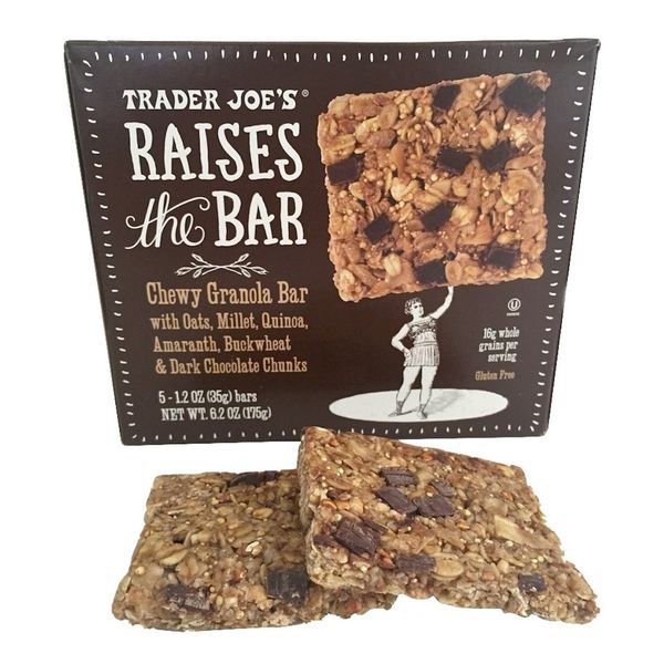 Trader Joes Raises the Bar Gluten Free Chewy Granola Bars, Dark Chocolate Chunk, 5 Count Box, (2 Pack)