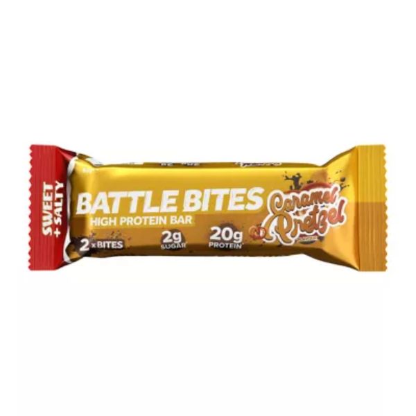 Battle Bites Caramel Pretzel Protein Bar 62g