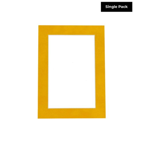 5x7 Mat Bevel Cut for 4x6 Photos - Acid Free Bright Yellow Precut Matboard - For Pictures, Photos, Framing - 4-ply Thickness