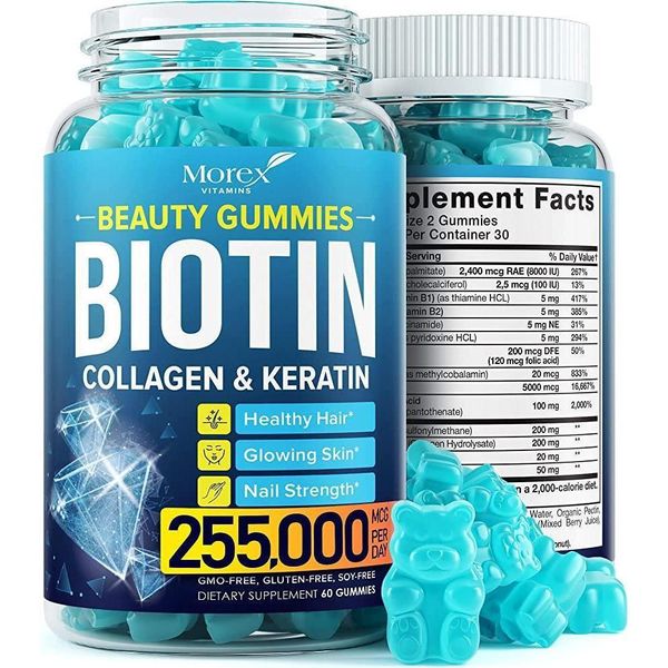 More Vitamin Biotin Collagen Keratin Gummies 60