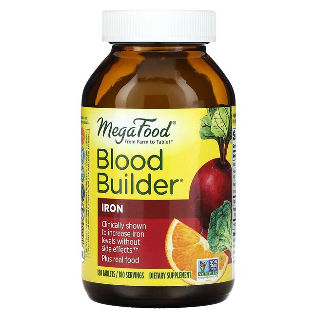 MegaFood Blood Builder 180 Tablets Dairy-Free, Kosher, Non-GMO, NSF Certified,