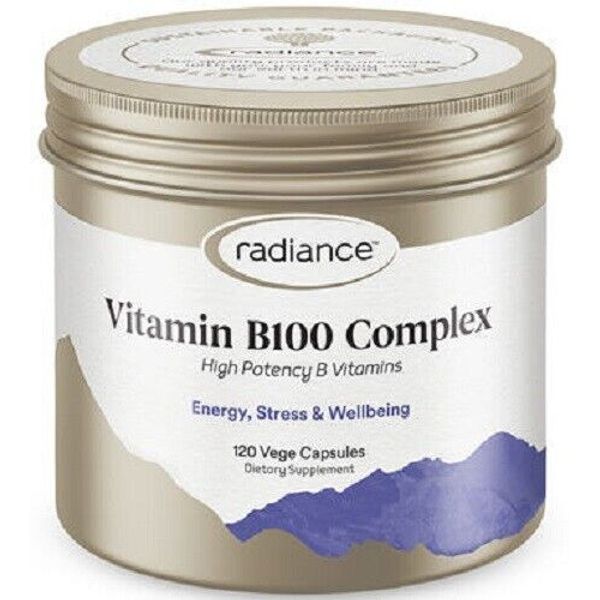 Radiance Vitamin B100 Complex 120 Caps - High Potency B Vitamins - made in NZ